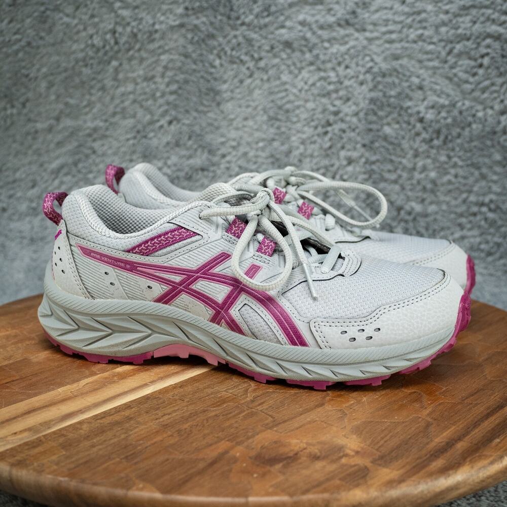 Asics Girl's Gel-Venture 9 GS Sneakers Grey/Purple‎ Girls 6.5 Guys 5